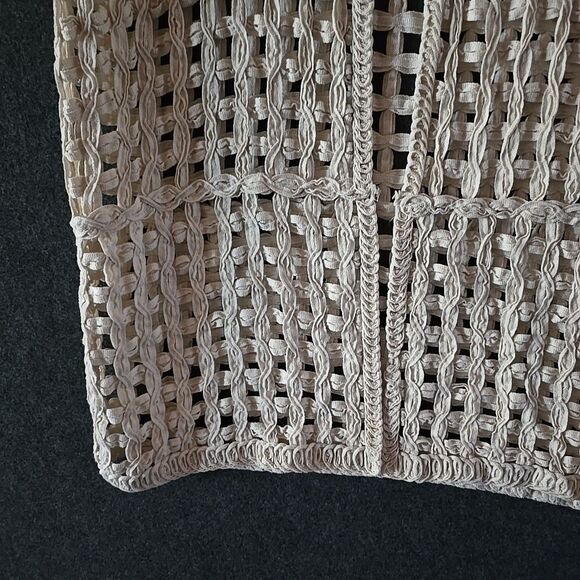 Elisa Immagine UK Long Vest DusterBohemian Tie Top Ivory Ecclectic OS Cotton NWT - Picture 5 of 12